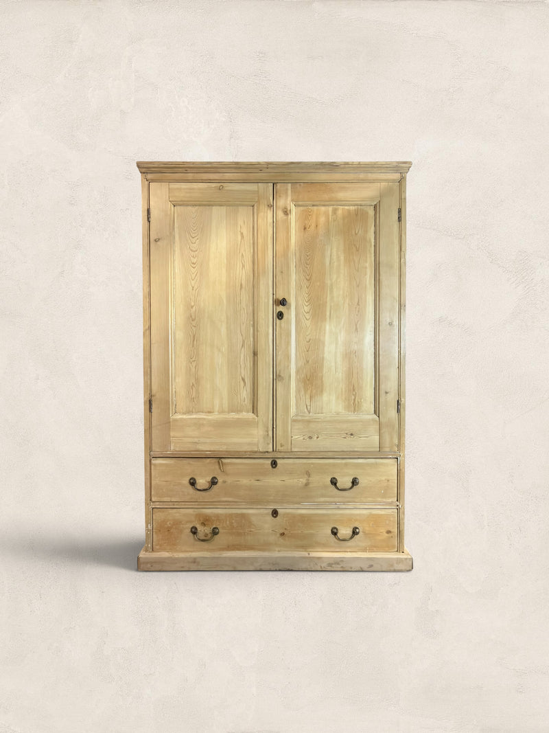 English Pine Linen Press Wardrobe