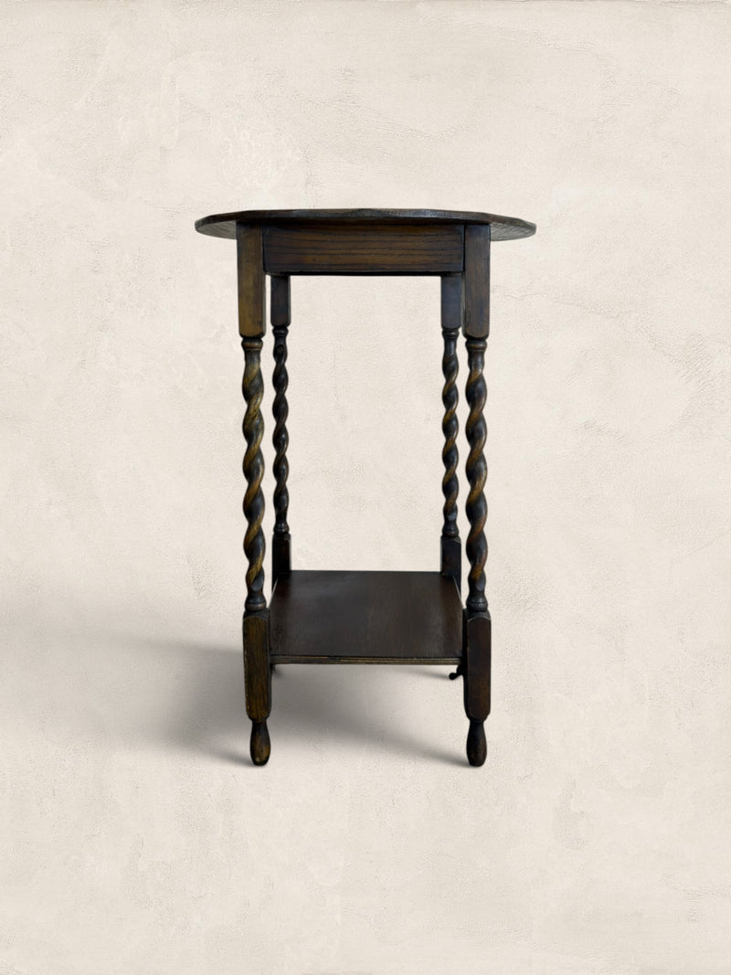 English Oak Barley Twist Occasional Side Table