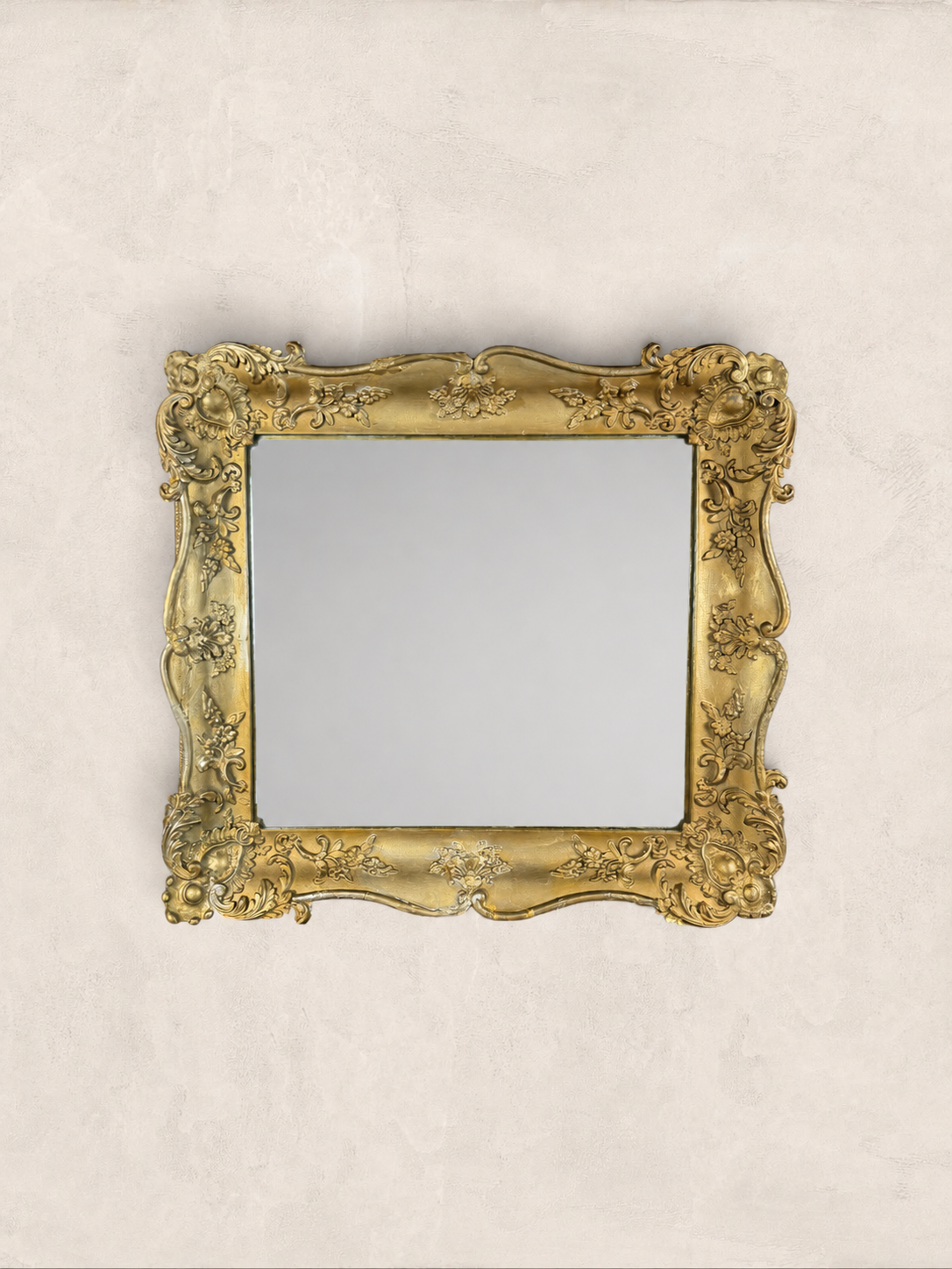 English Giltwood and Gesso Wall Mirror in the Rococo Revival Style