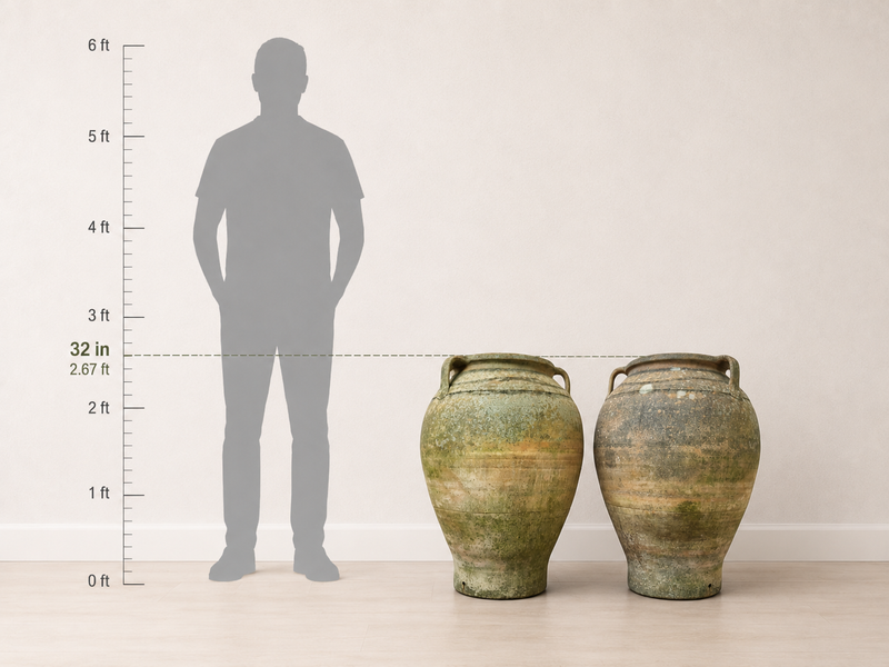 Pair of Large Mediterranean Terracotta Olive Jars