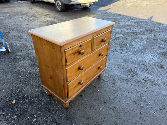 Victorian Mall Pine Chest Two Over Two Drawers c. 1890