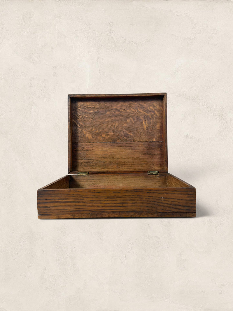 Victorian Hinged Oak Box