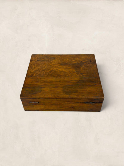 Victorian Hinged Oak Box