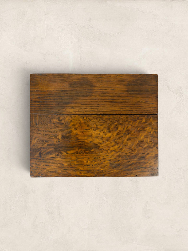 Victorian Hinged Oak Box