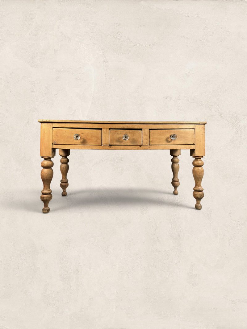 Three Drawer Pine Harvest Table