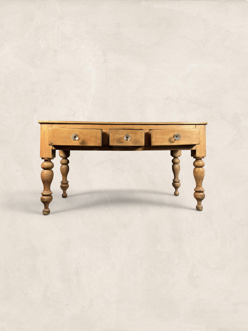 Three Drawer Pine Harvest Table
