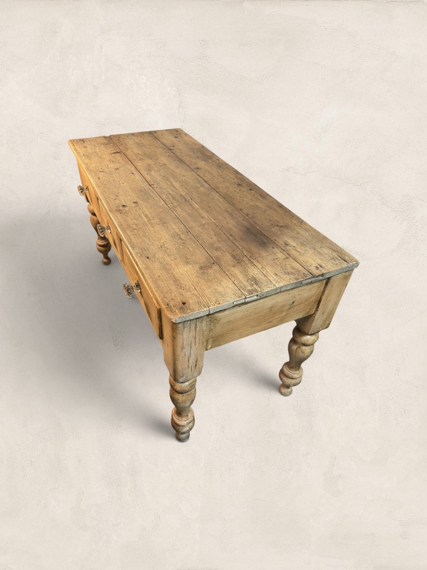 Three Drawer Pine Harvest Table
