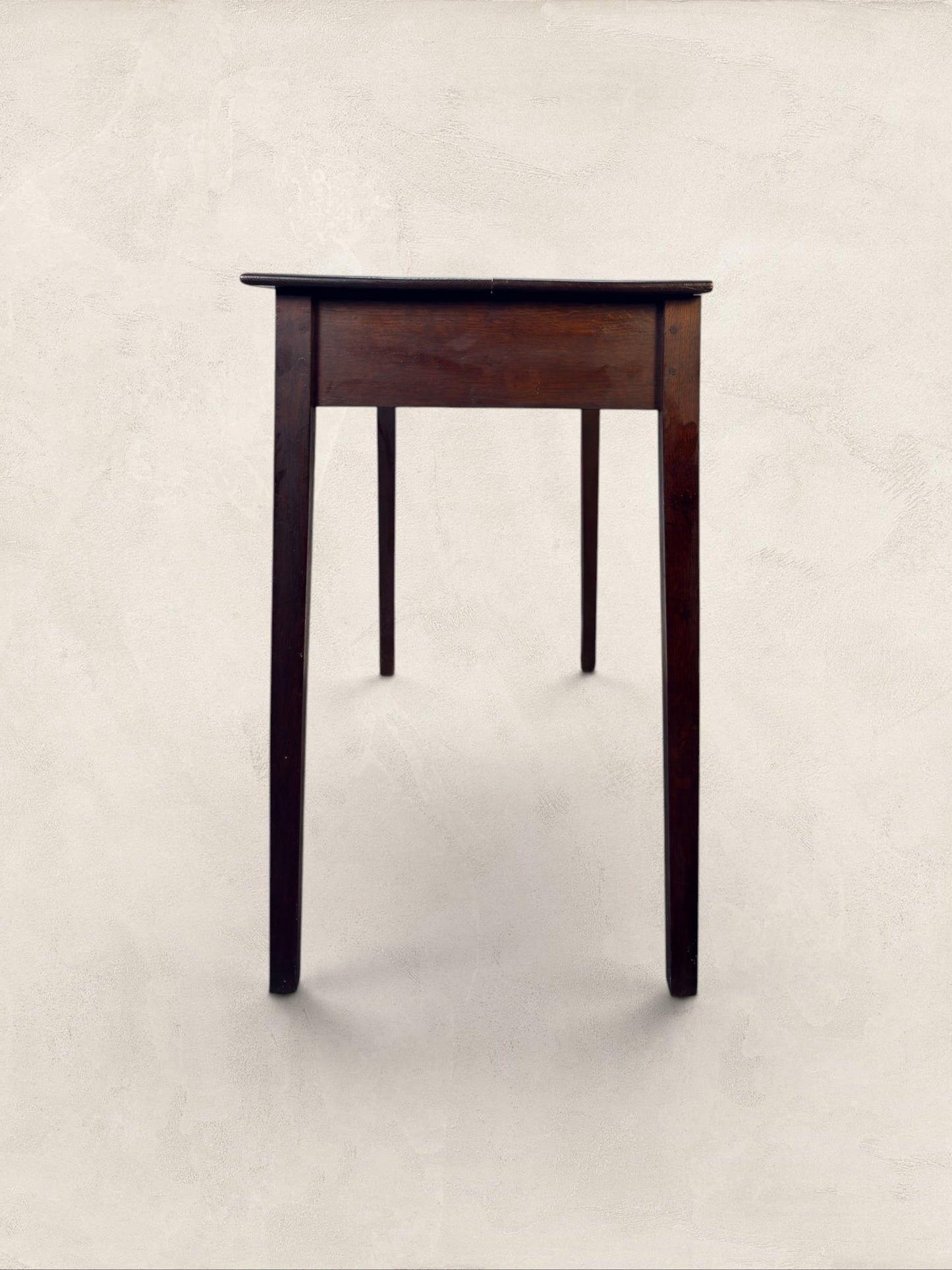 English Oak Two Drawer Side Table on Tapered Legs