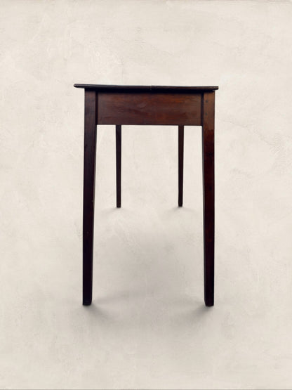 English Oak Two Drawer Side Table on Tapered Legs
