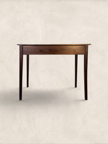 English Oak Two Drawer Side Table on Tapered Legs