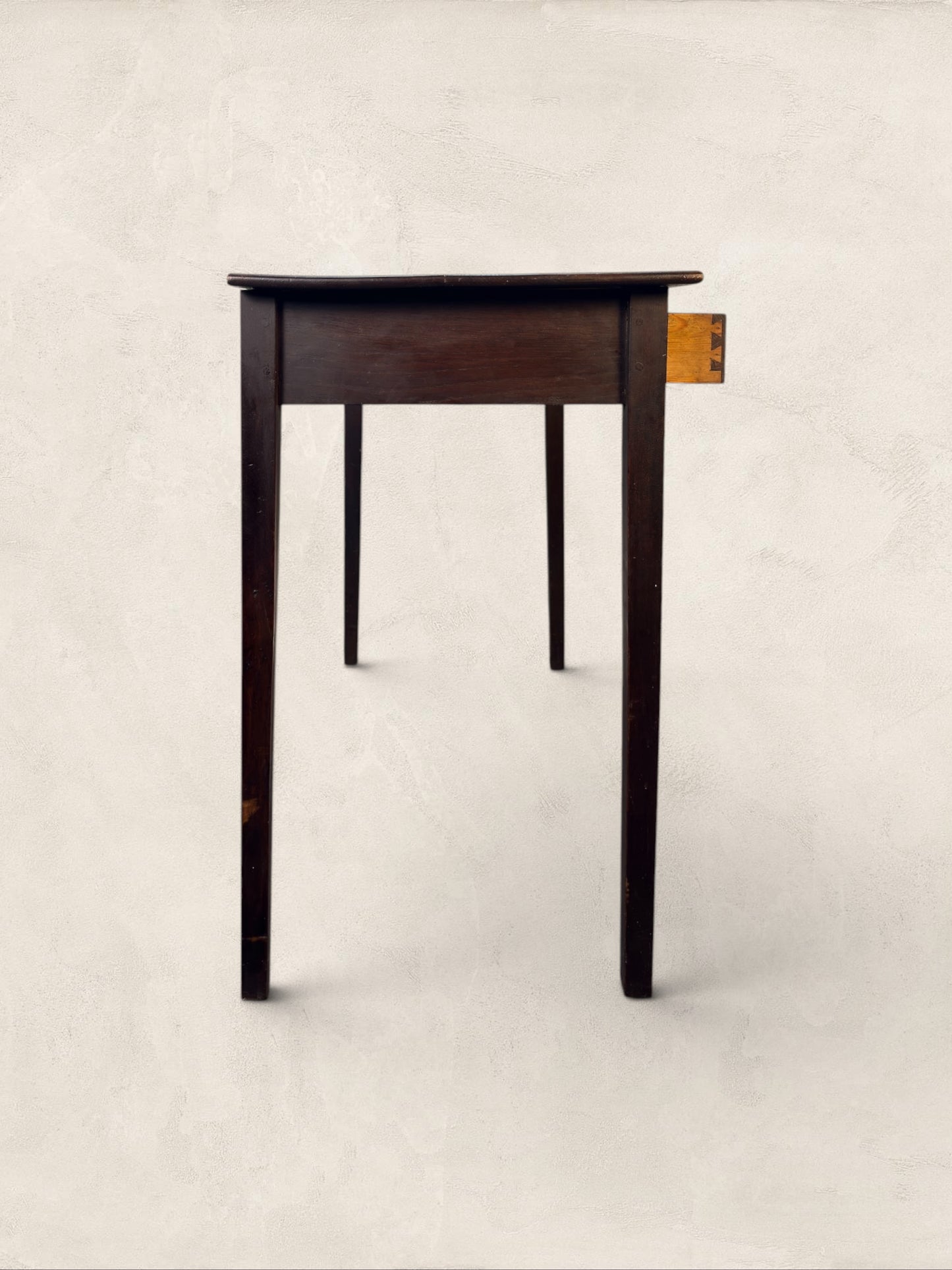 English Oak Two Drawer Side Table on Tapered Legs