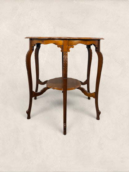 English Oak Pie Crust Occasional Table