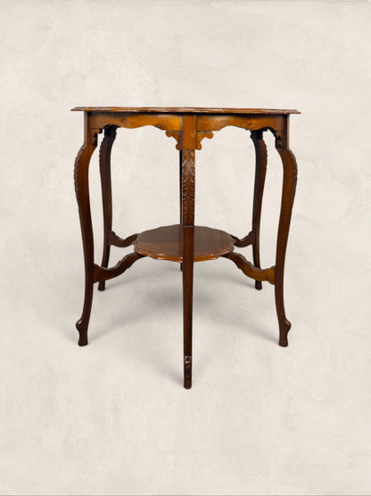 English Oak Pie Crust Occasional Table