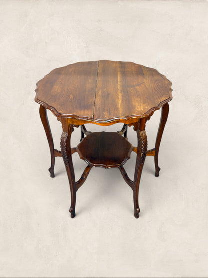 English Oak Pie Crust Occasional Table