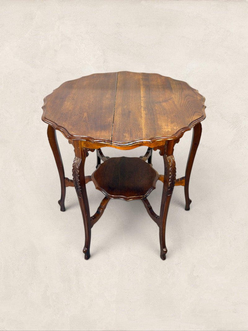 English Oak Pie Crust Occasional Table