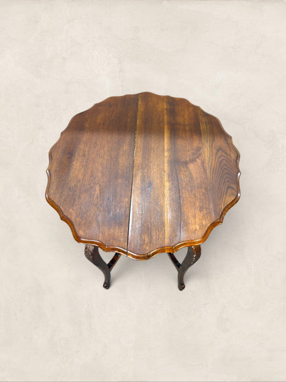 English Oak Pie Crust Occasional Table