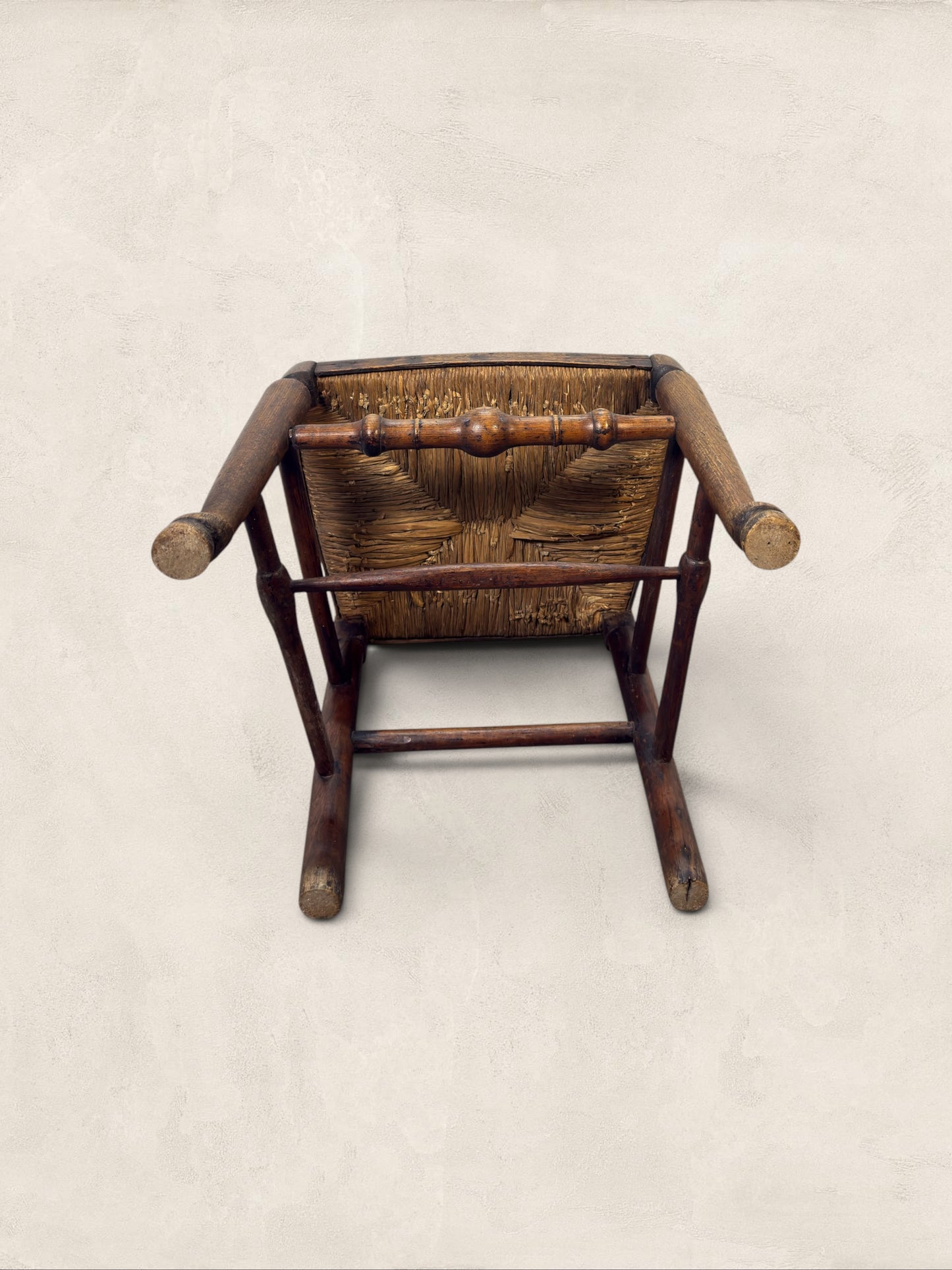 English Ash Lancashire Spindle Back Chair with Rush Seat