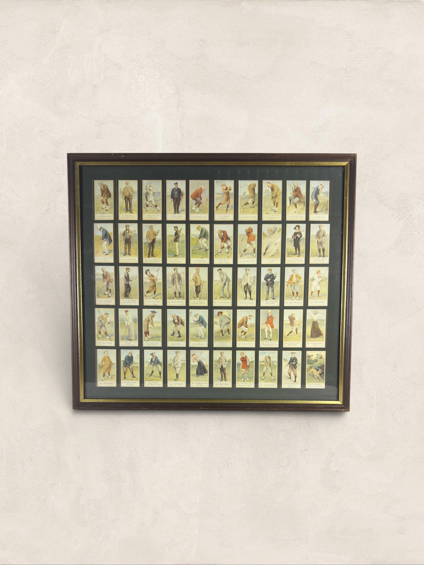 Copes Golfers cigarette cards framed
