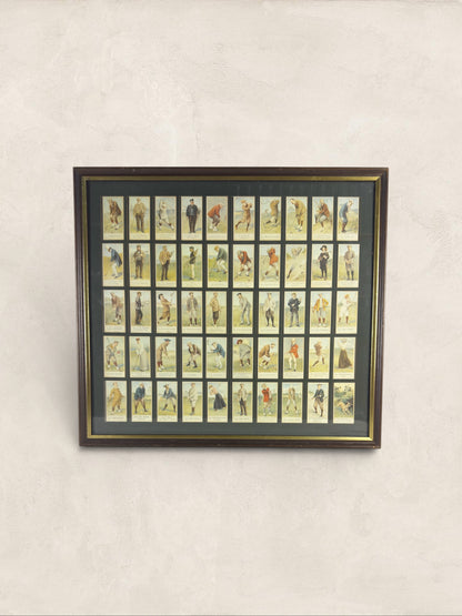 Copes Golfers cigarette cards framed
