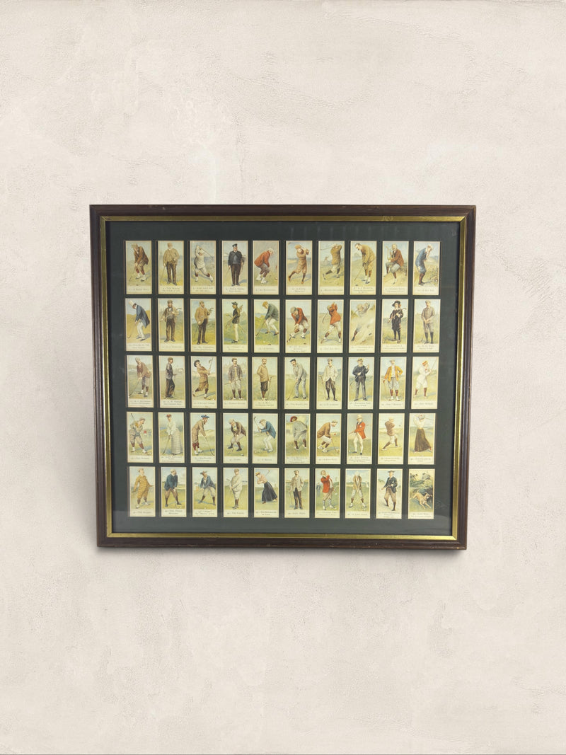 Copes Golfers cigarette cards framed