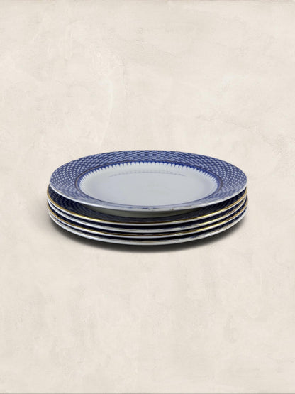English Royal Croydon 'Cromer' Blue Transferware Side Plates