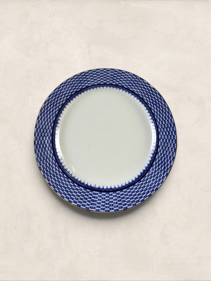 English Royal Croydon 'Cromer' Blue Transferware Side Plates