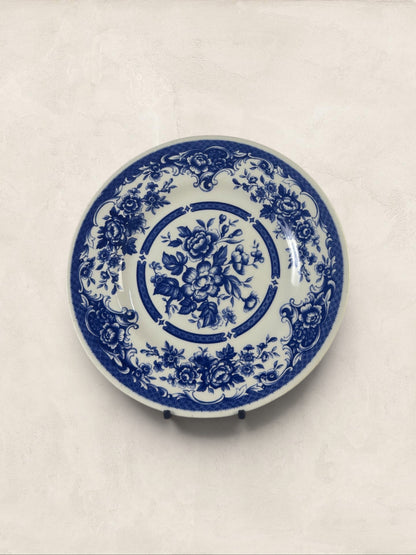 English John Tams Blue and White Plates, Set of Two