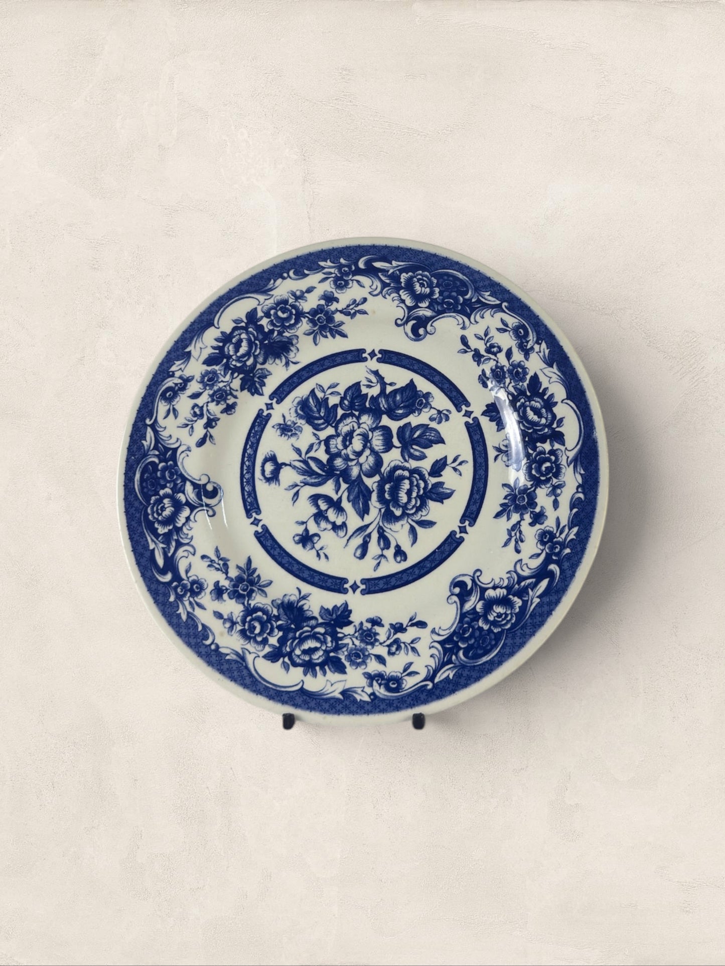 English John Tams Blue and White Plates, Set of Two
