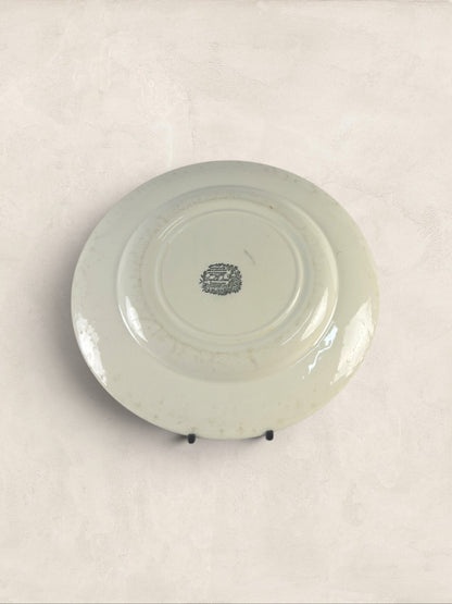 English Blue & White Transferware Broadhurst Staffordshire Ironstone Dinner Plates, Set of 3