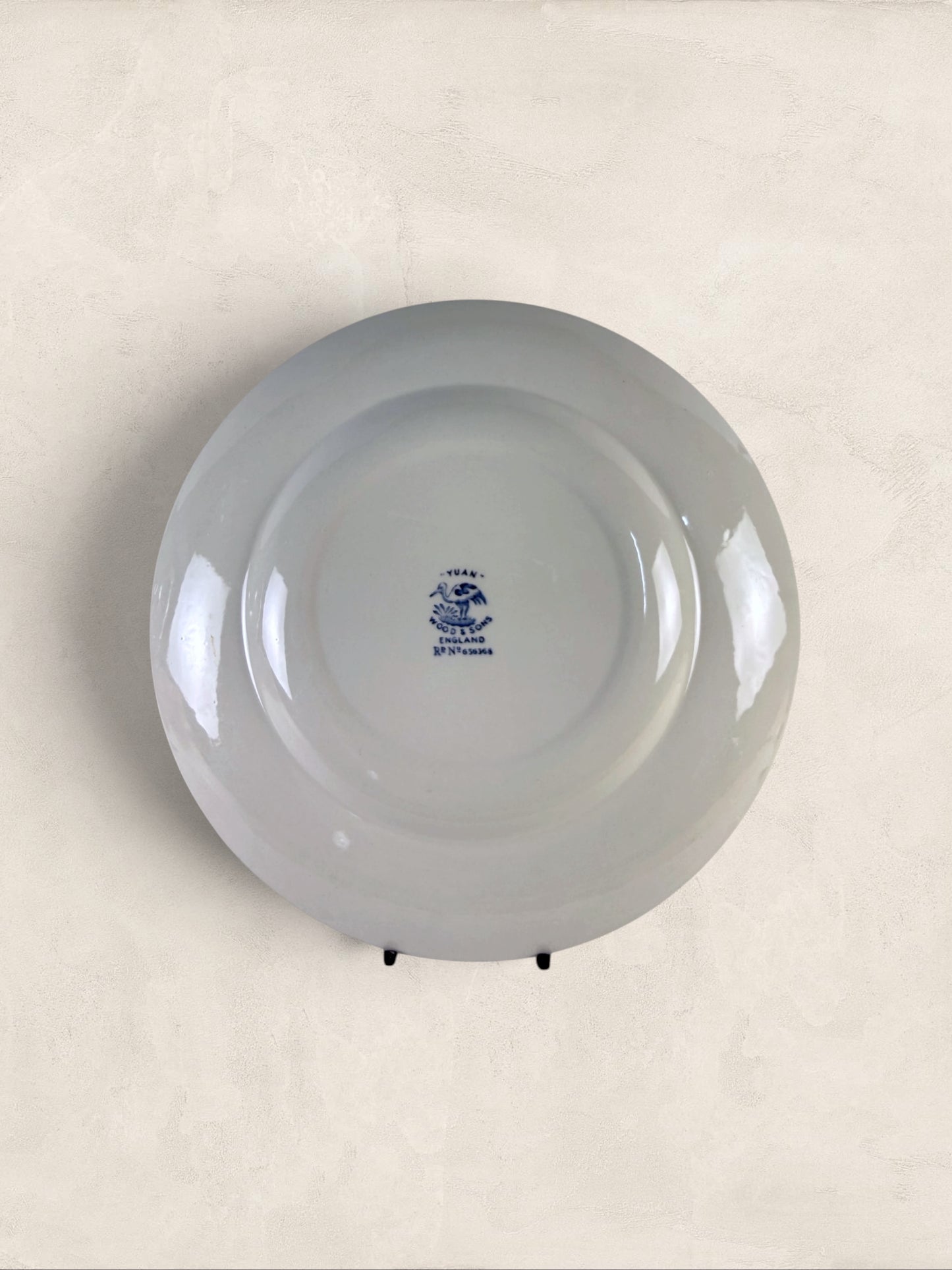 English Wood & Sons "Yuan" Blue & White Transferware Dinner Plates, Set of 5