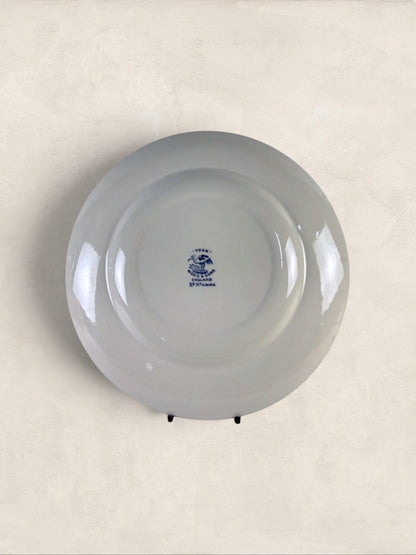 English Wood & Sons "Yuan" Blue & White Transferware Dinner Plates, Set of 5