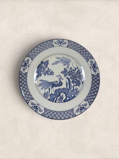 English Wood & Sons "Yuan" Blue & White Transferware Dinner Plates, Set of 5