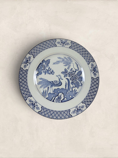 English Wood & Sons "Yuan" Blue & White Transferware Dinner Plates, Set of 5