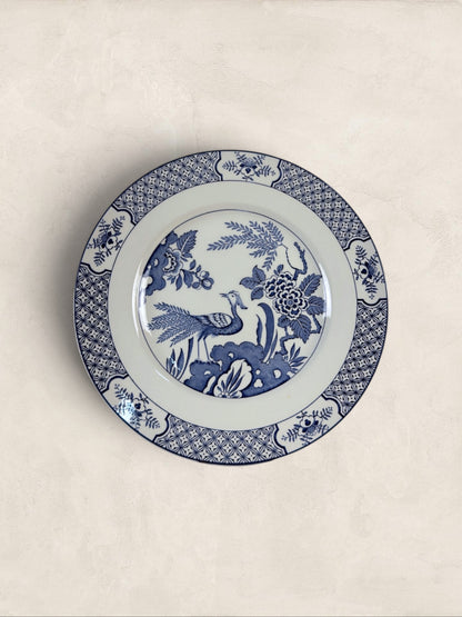 English Wood & Sons "Yuan" Blue & White Transferware Dinner Plates, Set of 5