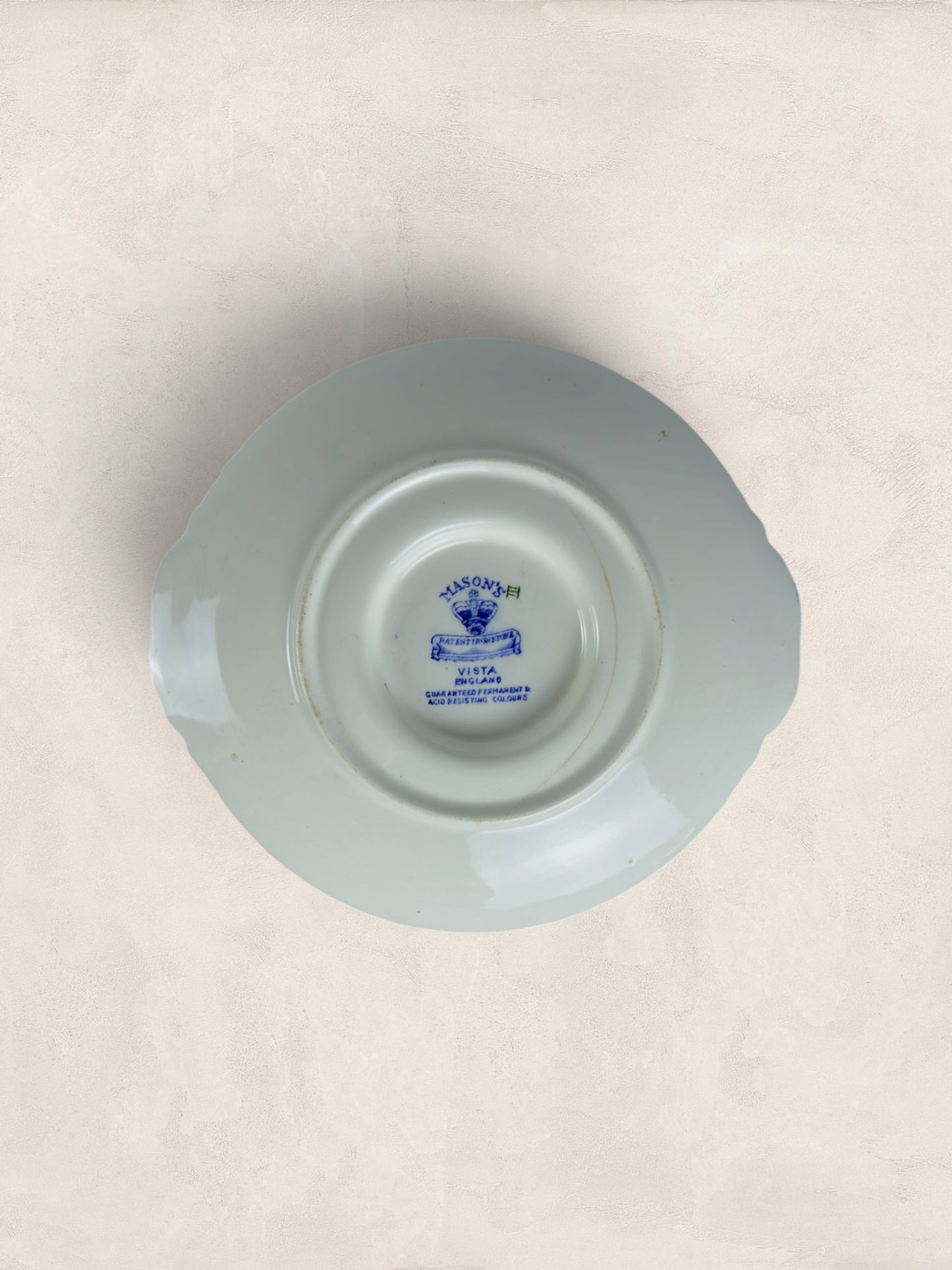 Mason Victorian blue-and-white transfer-printed gravy boat and stand