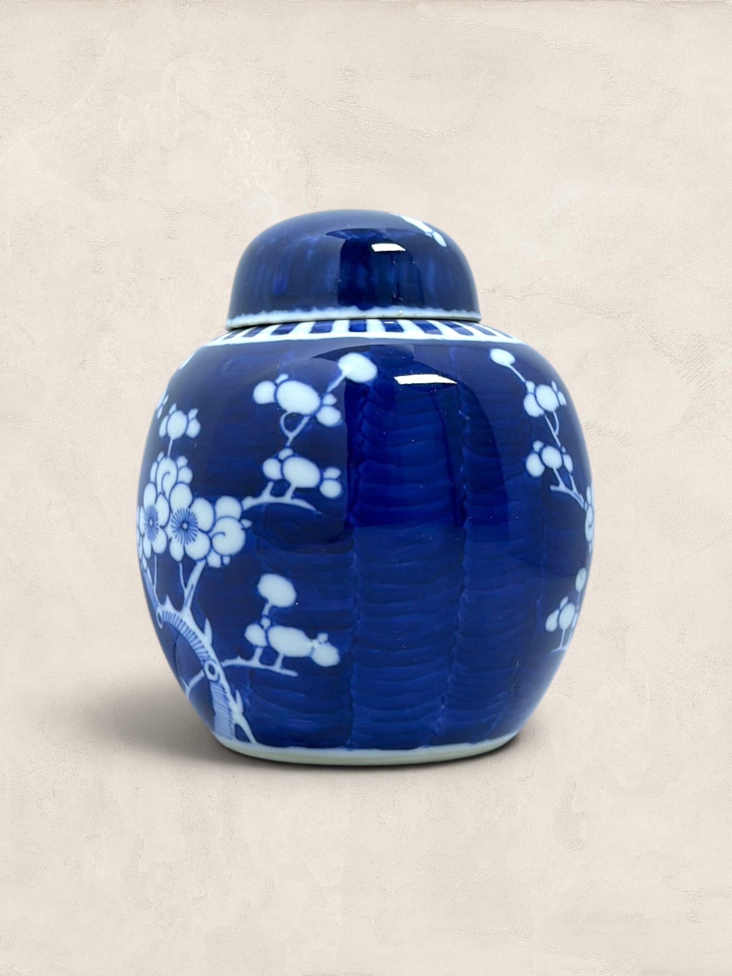 Blue & White Blossom Motif Ginger Jar