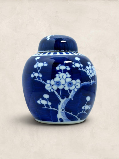 Blue & White Blossom Motif Ginger Jar