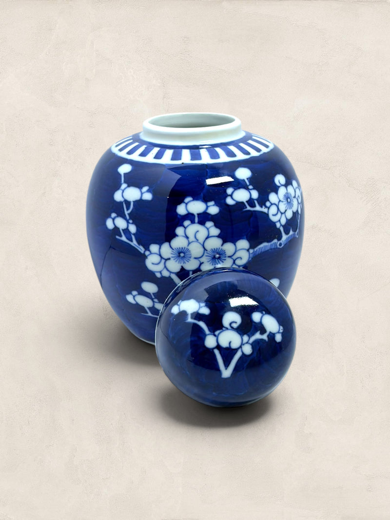 Blue & White Blossom Motif Ginger Jar