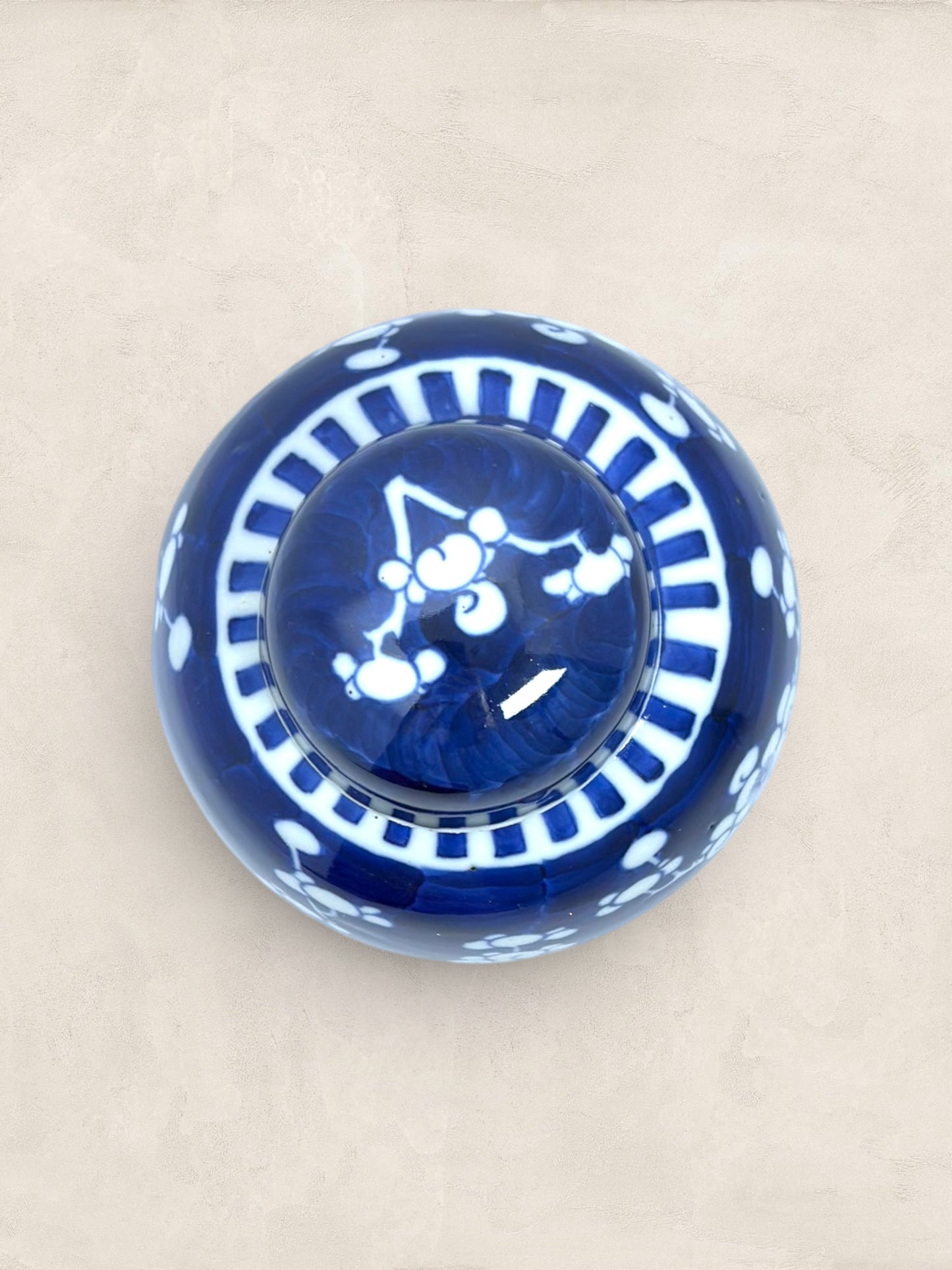Blue & White Blossom Motif Ginger Jar
