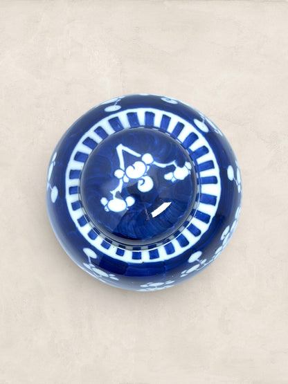 Blue & White Blossom Motif Ginger Jar
