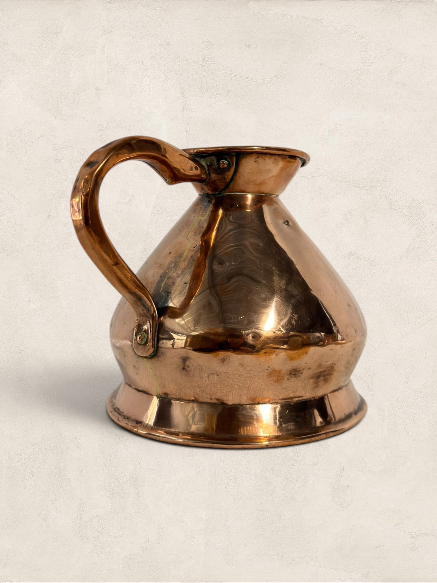 English Hand-hammered Copper Water Pitcher
