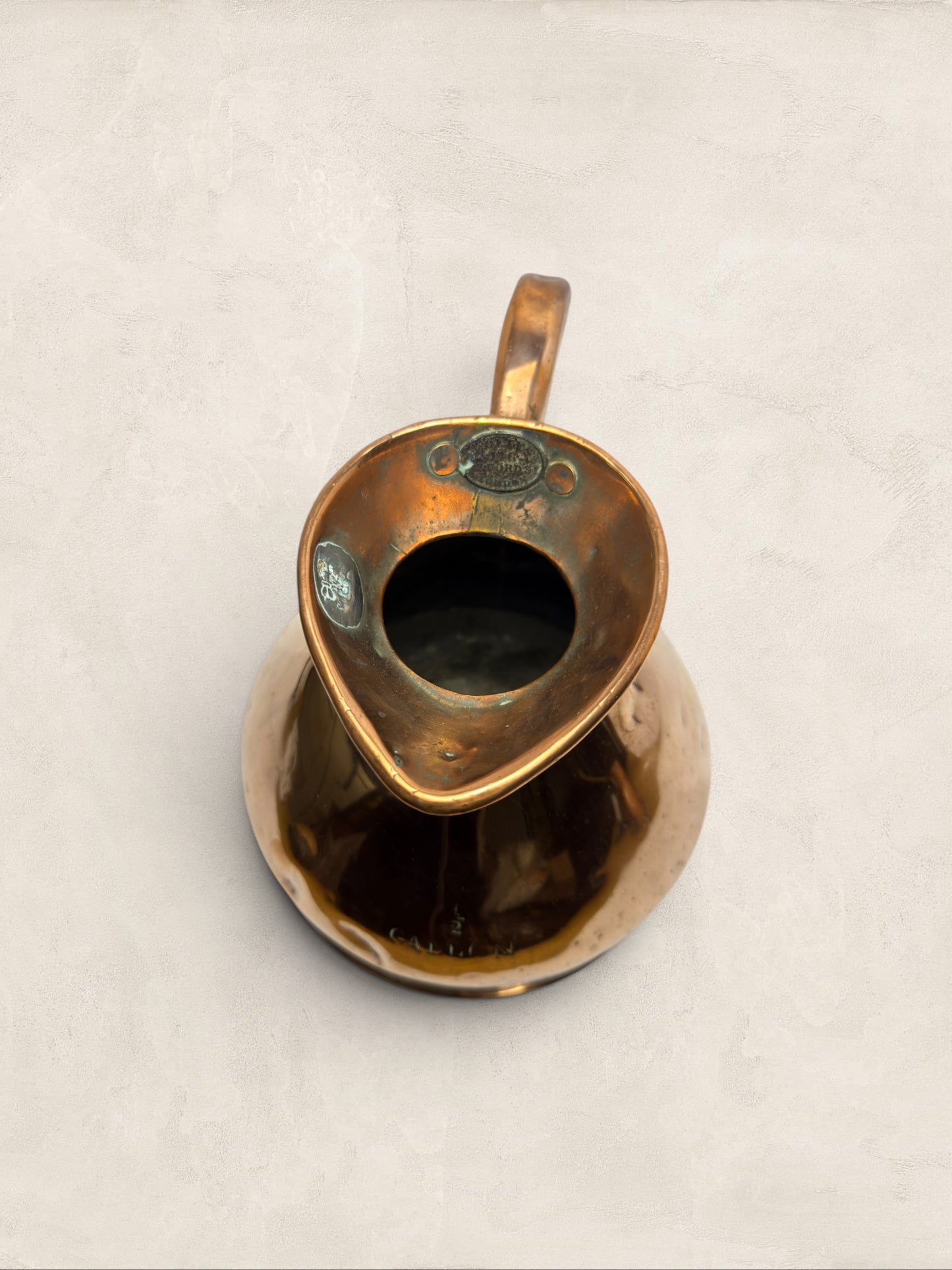 English Hand-hammered Copper Water Pitcher