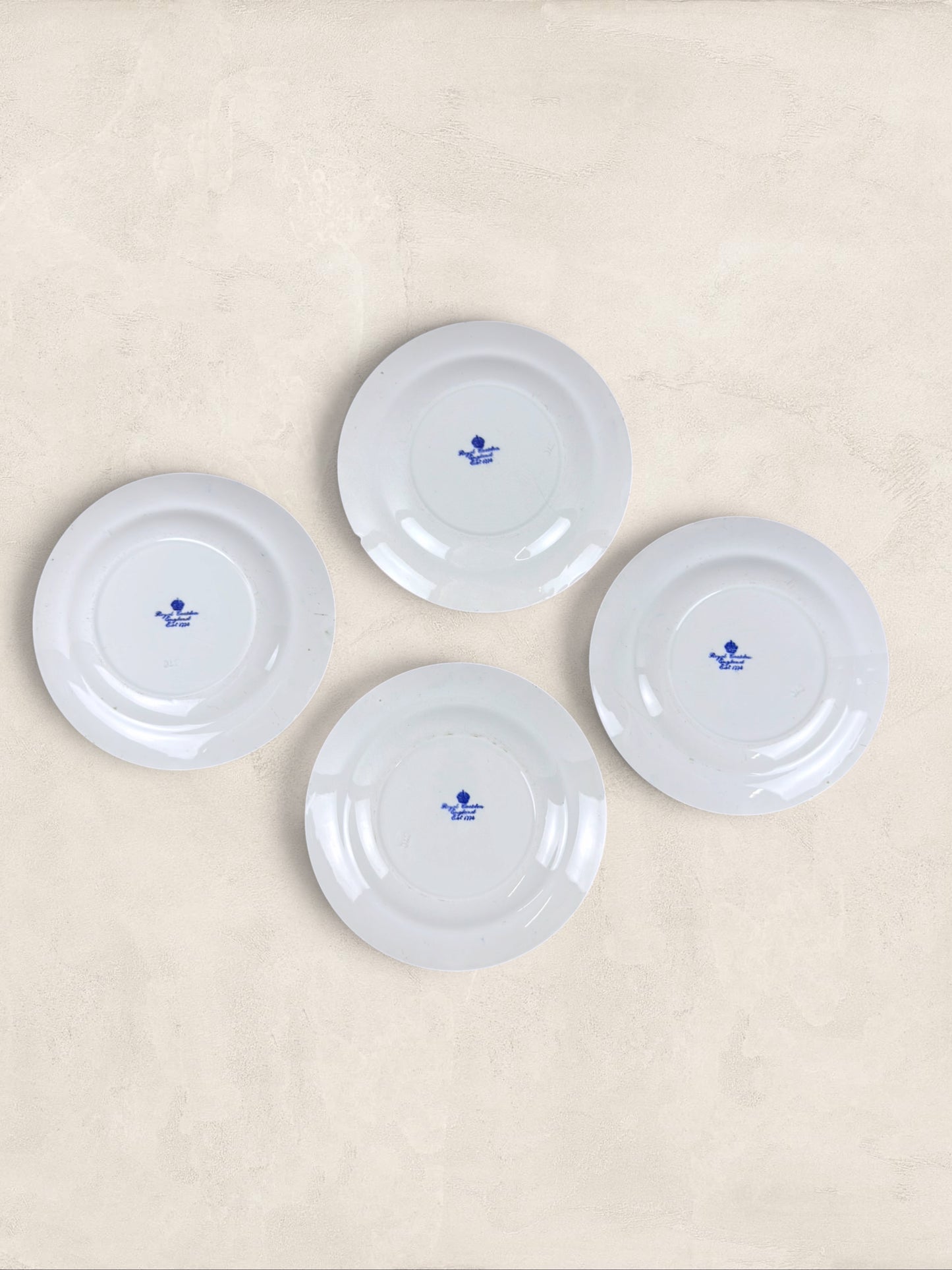 English Royal Cauldon 'Cromer' Blue Transferware Small Side Plates