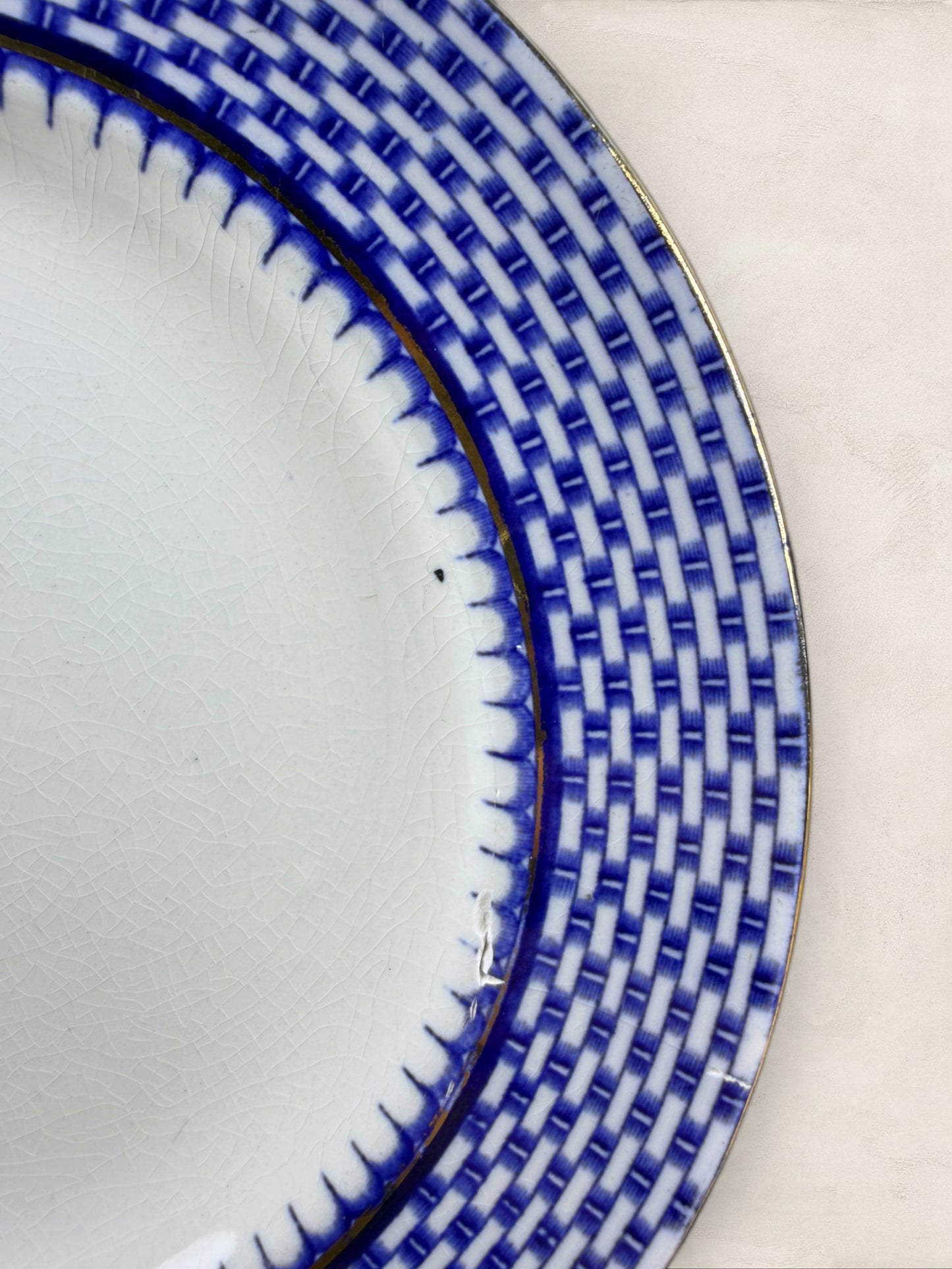 English Royal Cauldon 'Cromer' Blue Transferware Small Side Plates