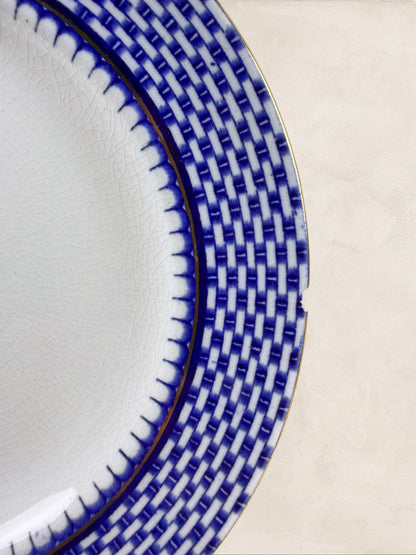 English Royal Cauldon 'Cromer' Blue Transferware Small Side Plates