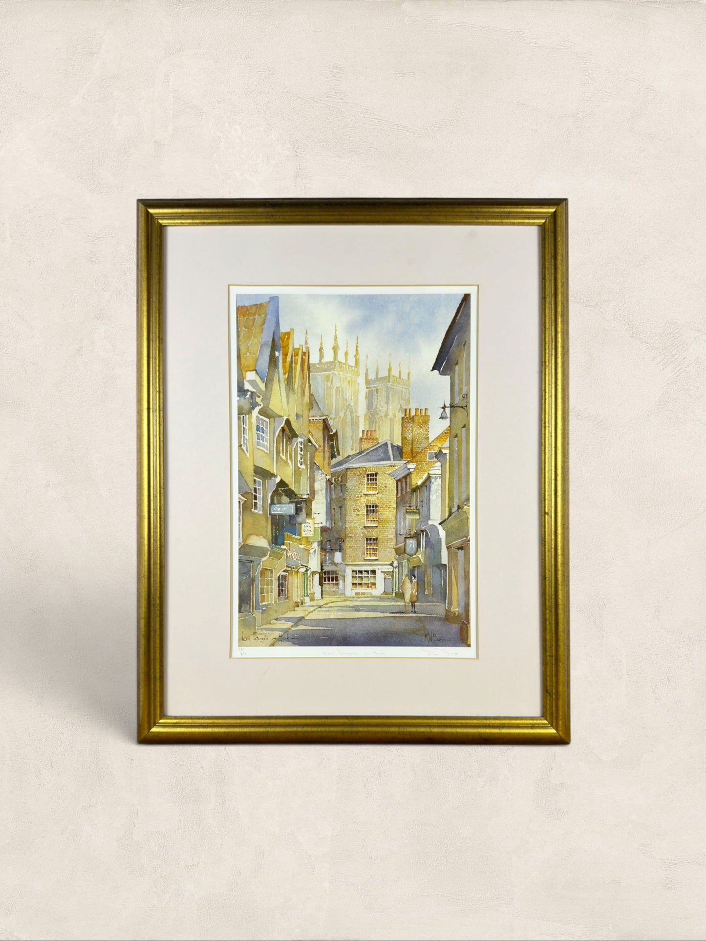 Low Petergate, York. Limited Edition Print Signed by 'KW Burton'