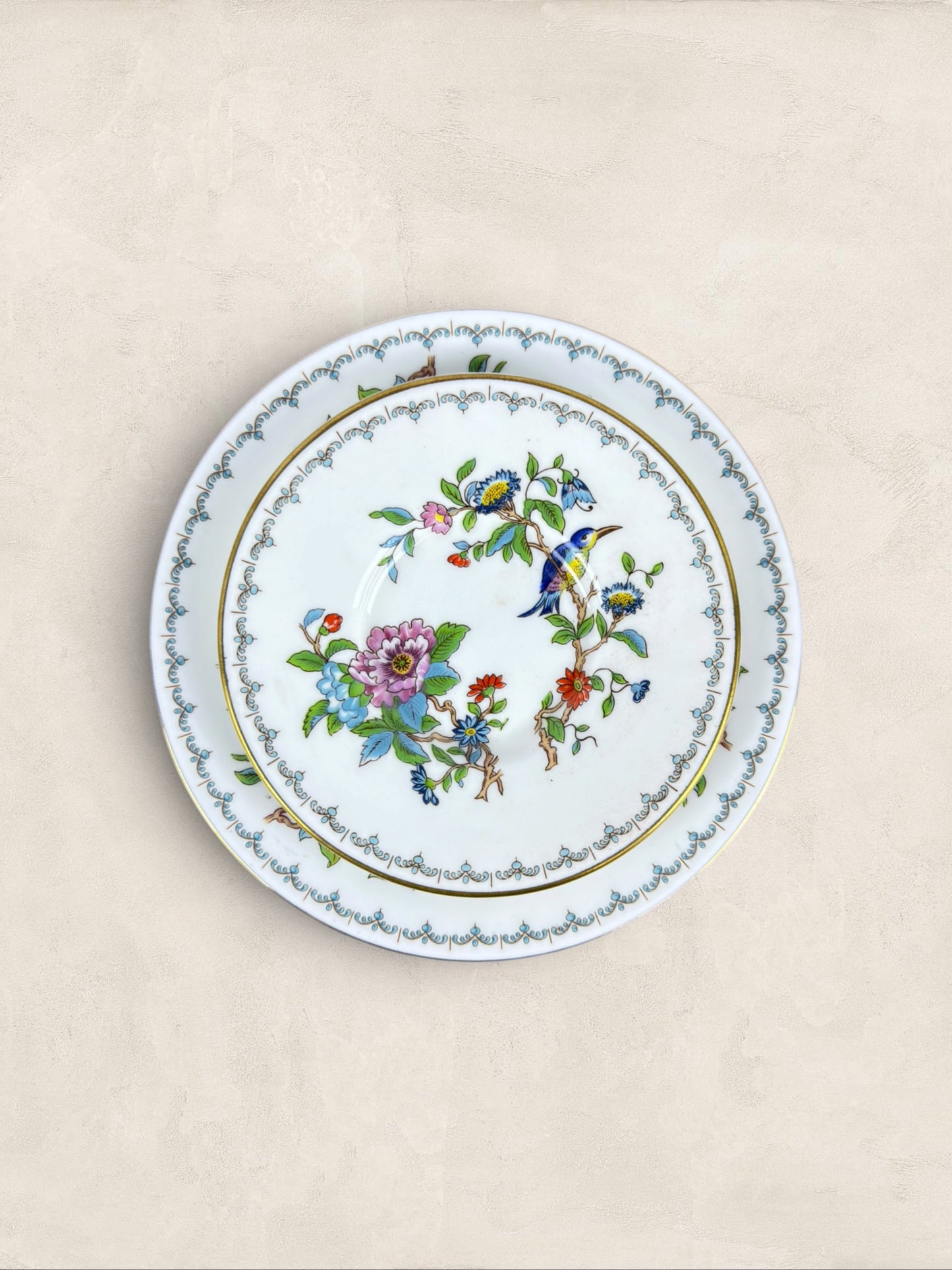 Aynsley Pembroke Fine English Bone China Demitasse Cup, Saucer & Side Plate Trio