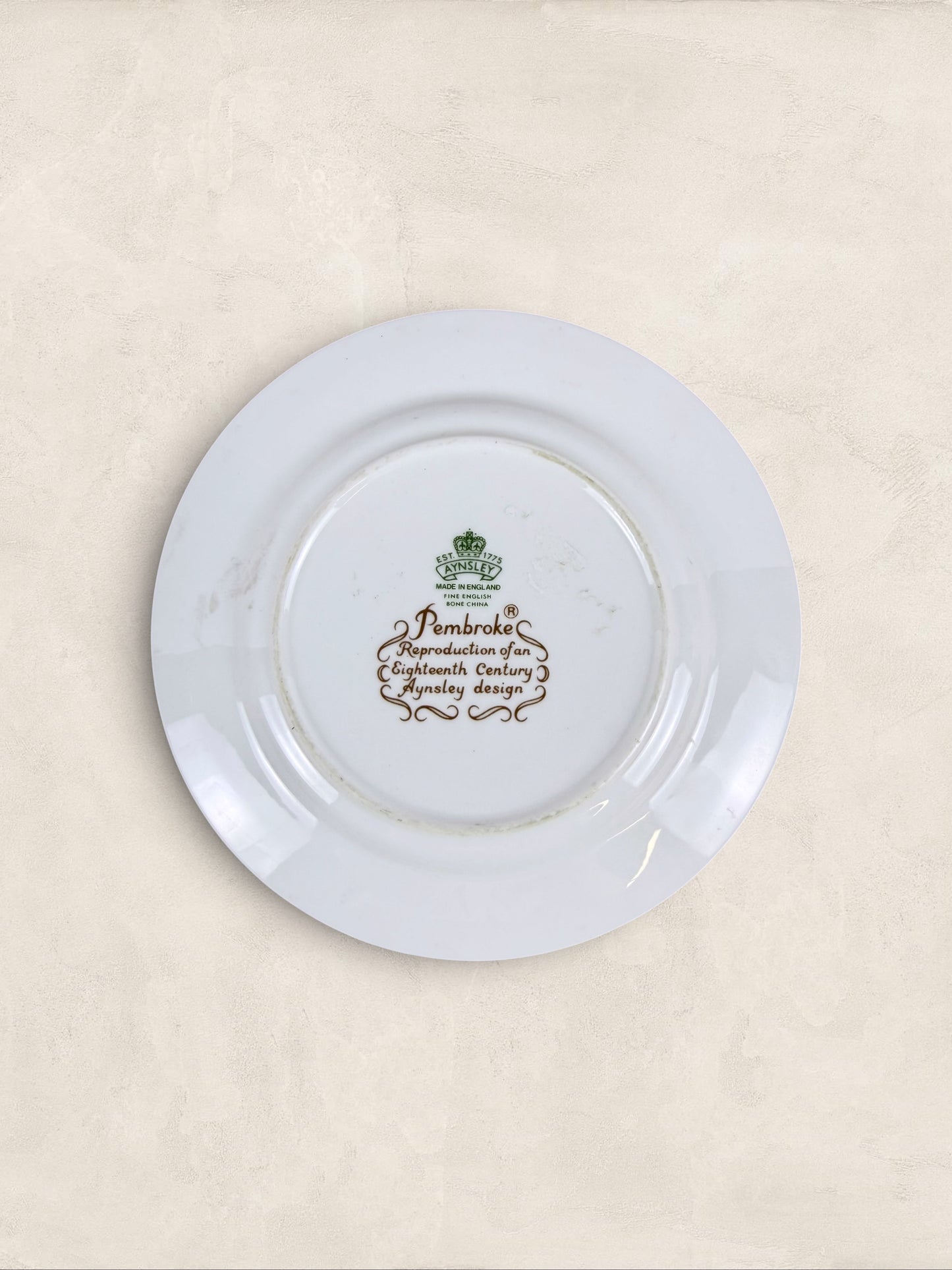 Aynsley Pembroke Fine English Bone China Demitasse Cup, Saucer & Side Plate Trio