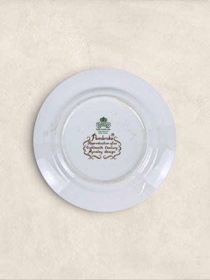 Aynsley Pembroke Fine English Bone China Demitasse Cup, Saucer & Side Plate Trio