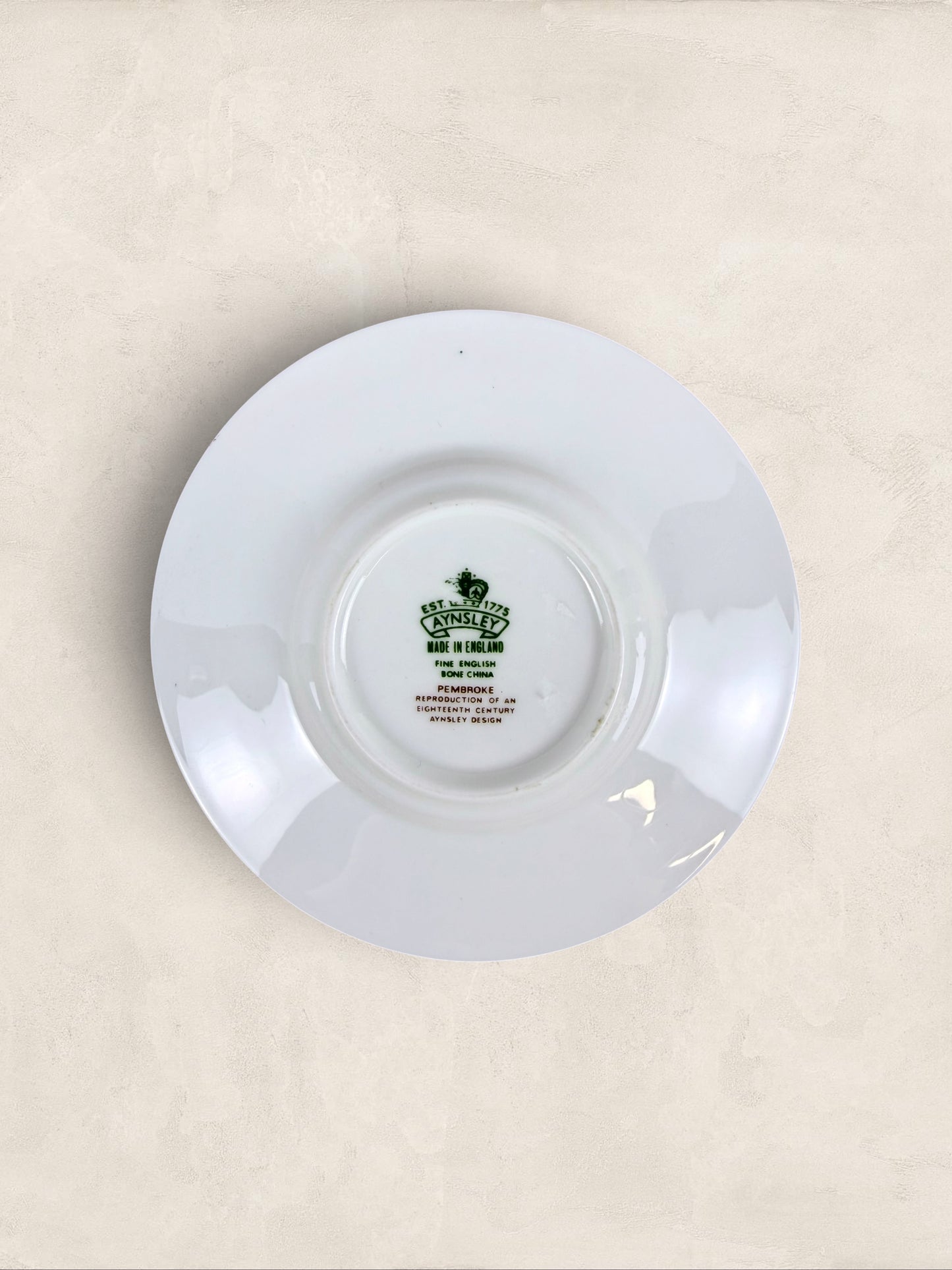 Aynsley Pembroke Fine English Bone China Demitasse Cup, Saucer & Side Plate Trio